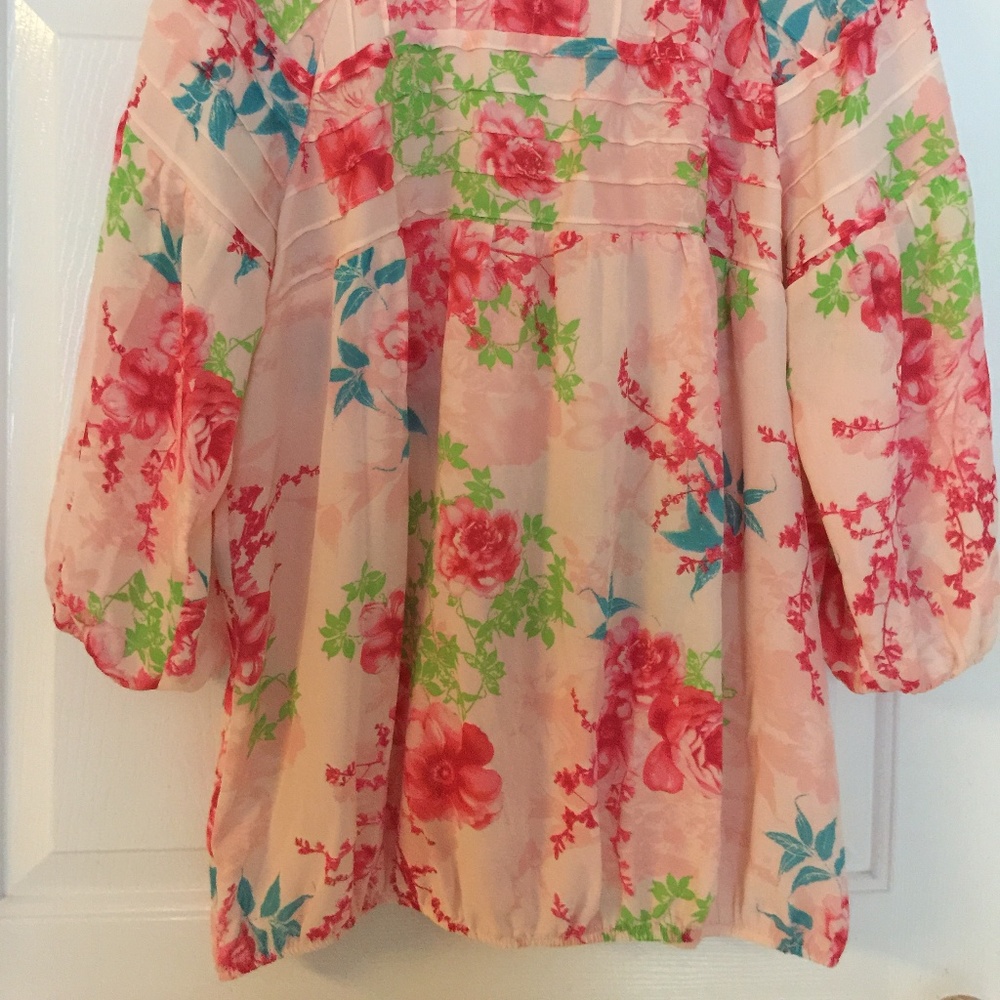 NY Collection Floral blouse size large in women - Picture 6 of 7